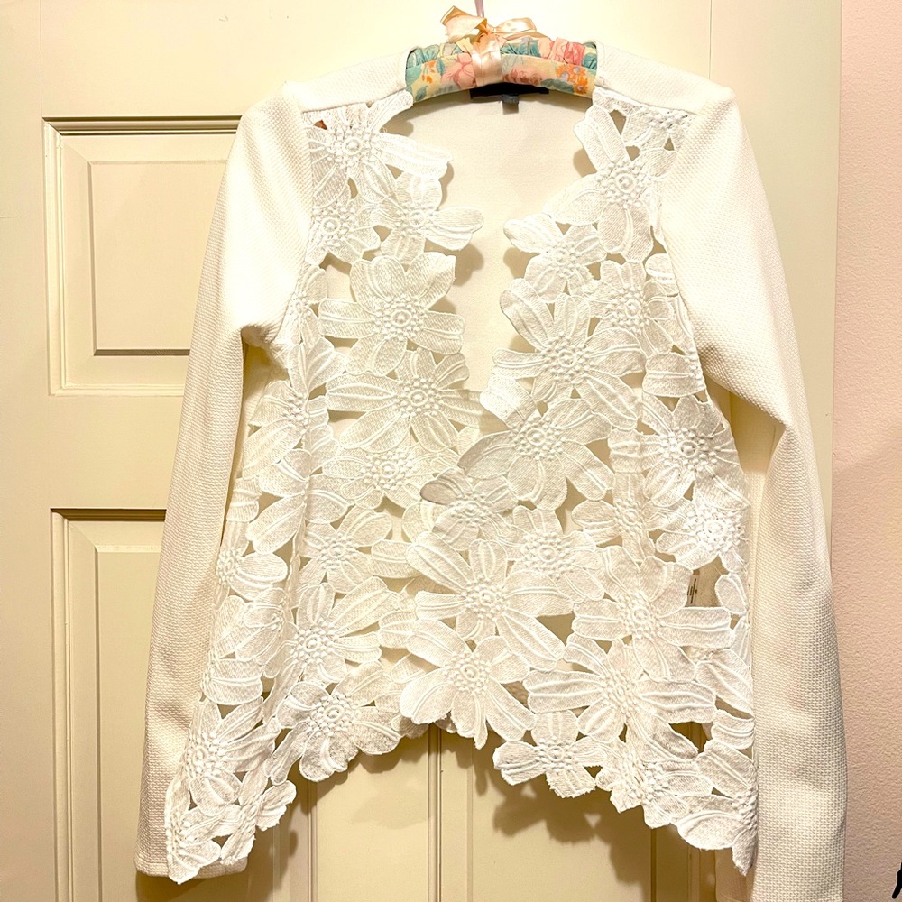 Anthropologie white cardigan/ jacket